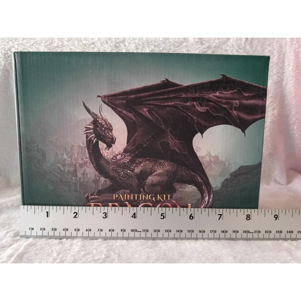 Dragon Painting Kit DIY Craft Set Fantasy Dragon Figure Paint & Brush Gift New